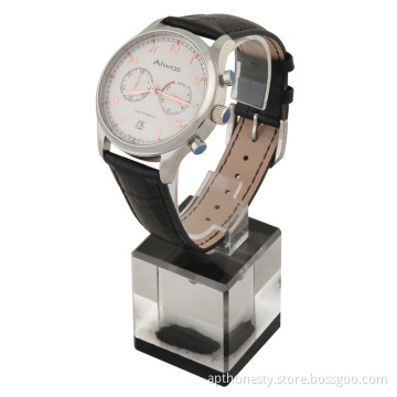 5 Needles Men Mechanical Watch with Cow Leather Bracelet and Calendar Apt-M005
